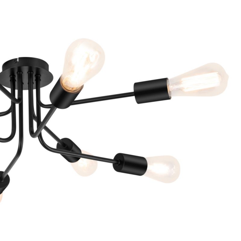 Lampa sufitowa GoodHome Ghlin 8-punktowa E27 czarny mat