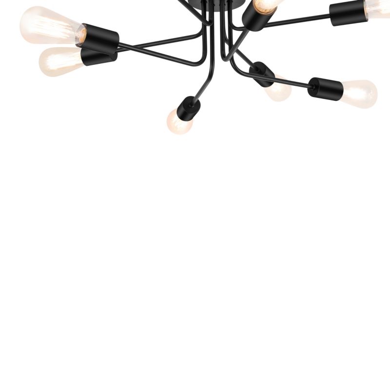 Lampa sufitowa GoodHome Ghlin 8-punktowa E27 czarny mat