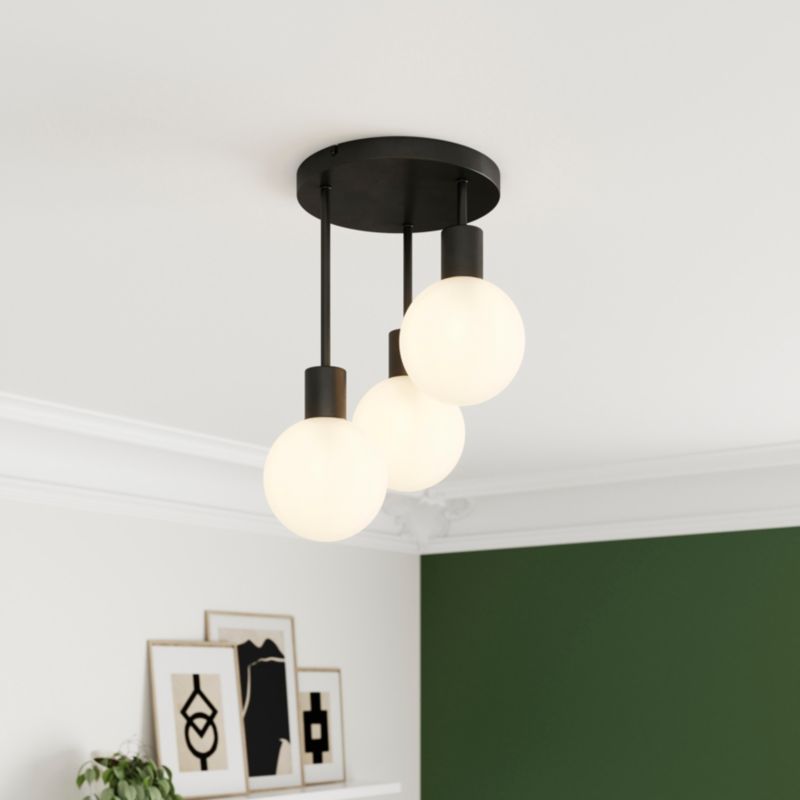 Lampa sufitowa GoodHome Lognes 3-punktowa E14 czarny mat