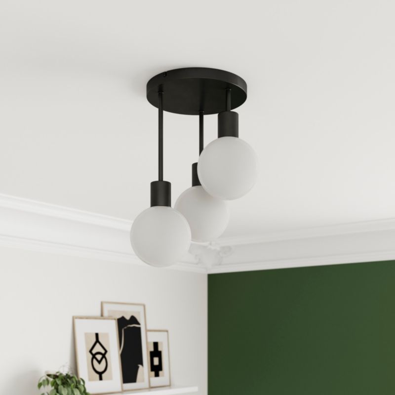 Lampa sufitowa GoodHome Lognes 3-punktowa E14 czarny mat