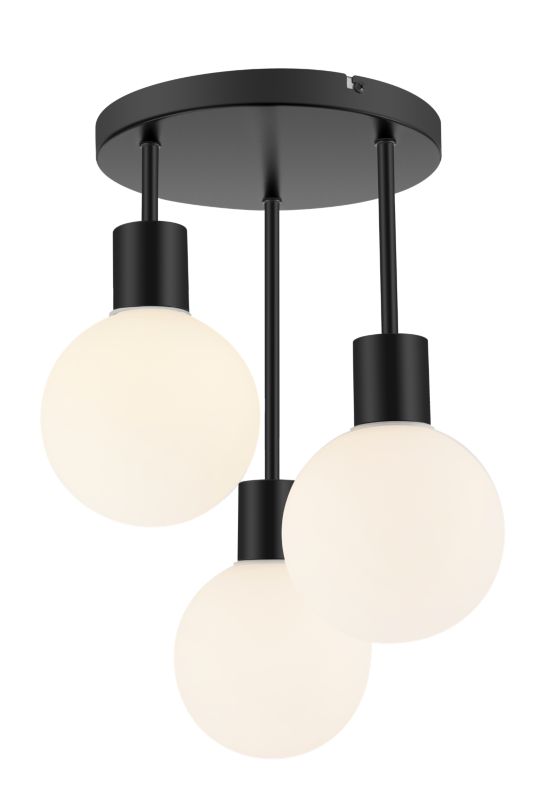 Lampa sufitowa GoodHome Lognes 3-punktowa E14 czarny mat