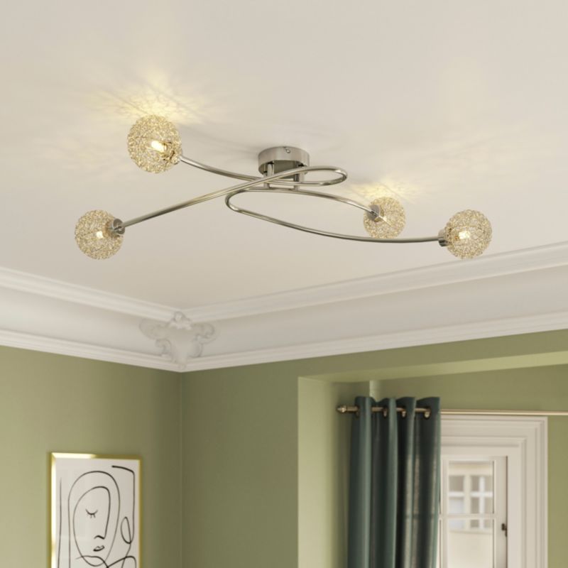Lampa sufitowa GoodHome Phaidros 4-punktowa G9 chrom