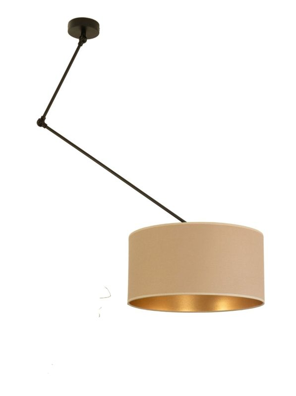 Lampa sufitowa GORTA HEXE cylindryczna tkanina 1x60W E27 beżowy złoty H0289 1 szt.