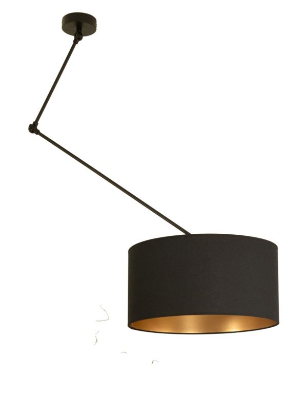 Lampa sufitowa GORTA HEXE cylindryczna tkanina 1x60W E27 czarny złoty H0295 1 szt.