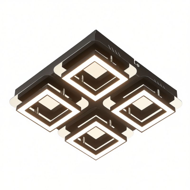 Lampa sufitowa HOROZ oprawa sufitowa natynkowa 4x5W, 1200lm, 4000K, IP20, chrom, LIKYA-4   1 szt.