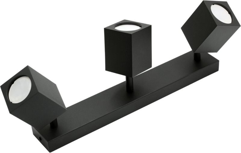 Lampa sufitowa IdeaLED Quantus czarna  3 x GU10 x 40W wym: 38 x 6 cm - 1 szt.