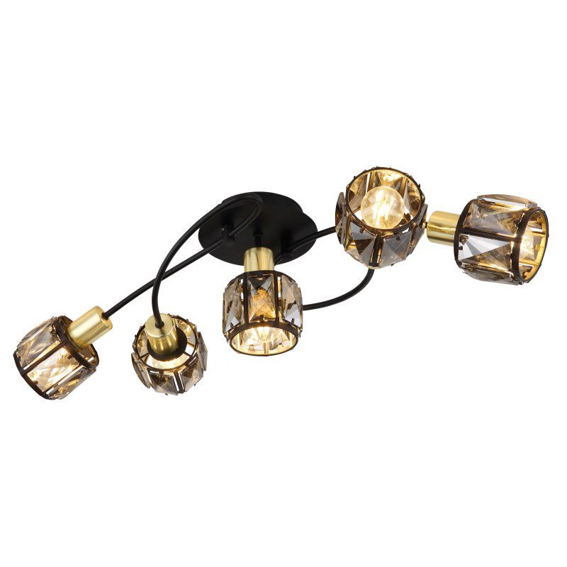Lampa sufitowa INDIANA 54357-5B czarna mat/patyna złota Globo Lighting 1 szt.