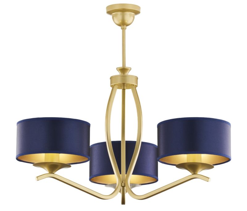 Lampa sufitowa  Jupiter KASZMIR złota-granatowa 3xE27x40W IP20 - 1 szt