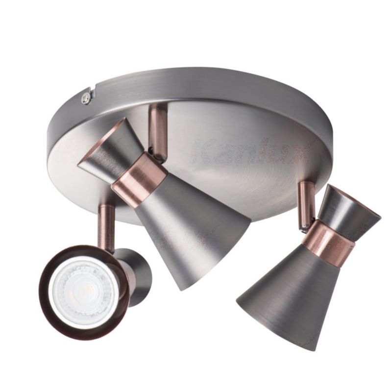 Lampa sufitowa Kanlux Mileno miedziano-srebrna  3 x GU10 x 35W wym: 20 x 20 cm - 1 szt.
