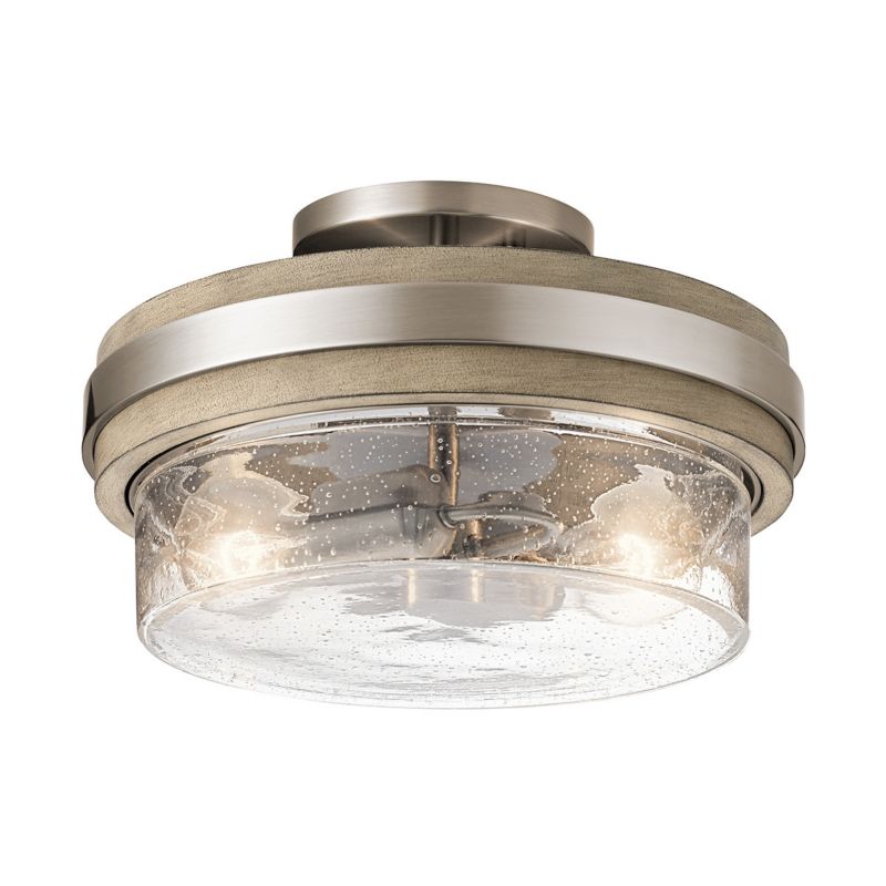 Lampa sufitowa Kichler Grand Bank postarzana antyczna szarość wym: 19,7 x 30,5 x 30,5 cm 2xE27 x 60W 1 szt.