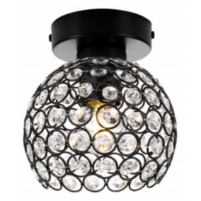 Lampa sufitowa kinkiet Light Home LH Crystal 1x E27 60W czarny 1szt.