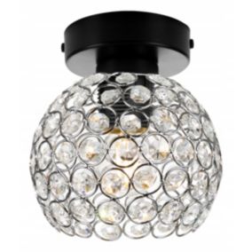Lampa sufitowa kinkiet Light Home LH Crystal 1x E27 60W czarny/srebrny 1szt.