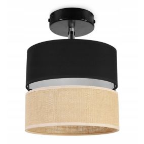 Lampa sufitowa kinkiet Light Home LH Juta 1x E27 60W abażur 20cm tkanina czarny 1szt.