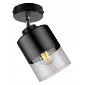 Lampa sufitowa kinkiet Light Home LH Roma klosz szklany 1x E27 60W czarny 1szt.