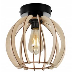 Lampa sufitowa kinkiet Light Home LH Timber 1x E27 60W 24cm czarny 1szt.