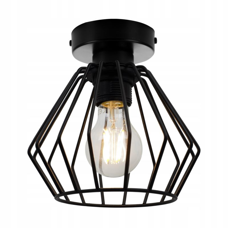 Lampa sufitowa kinkiet prosty Light Home LH Nuvola 1x E27 60W retro czarny 1szt.
