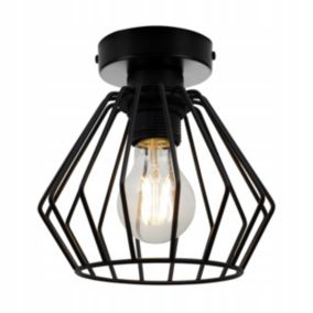 Lampa sufitowa kinkiet prosty Light Home LH Nuvola 1x E27 60W retro czarny 1szt.