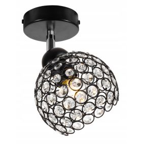Lampa sufitowa kinkiet skośny Light Home LH Crystal 1x E27 60W czarny 1szt.