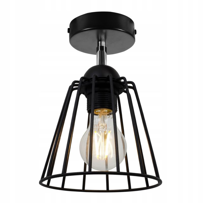 Lampa sufitowa kinkiet skośny Light Home LH Nuvola 1x E27 60W stożek czarny 1szt.