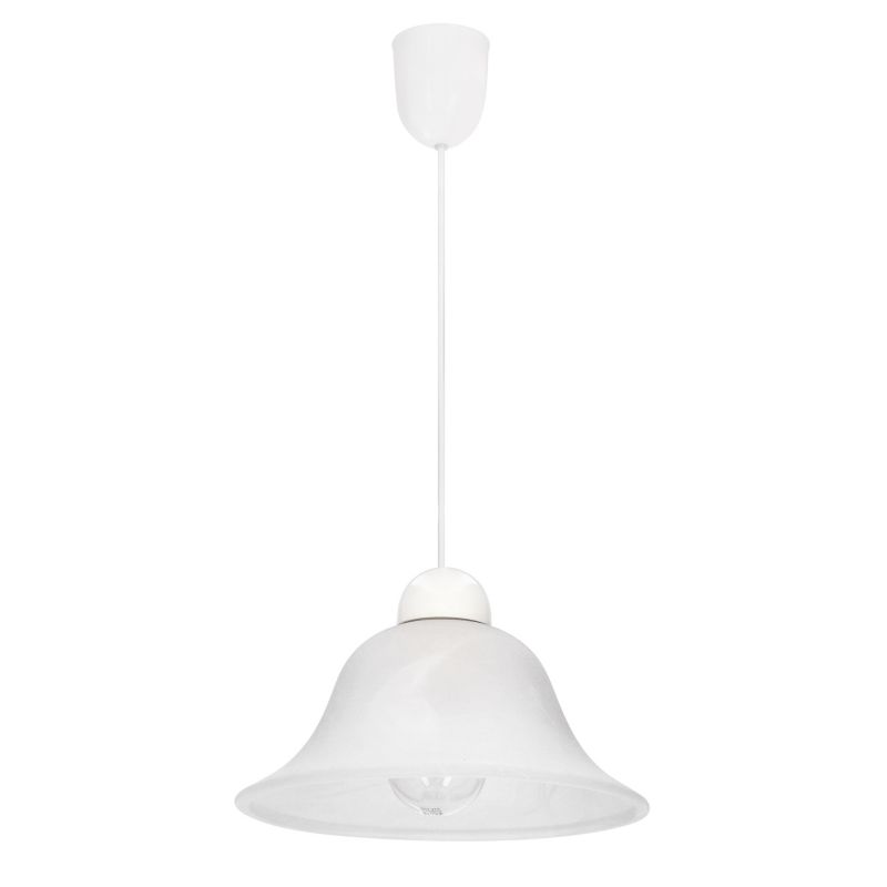 Lampa sufitowa klosz w kształcie dzwonka Candellux Lenis biała 1xE27x60W IP20 wym:80x25x25cm - 1 szt.
