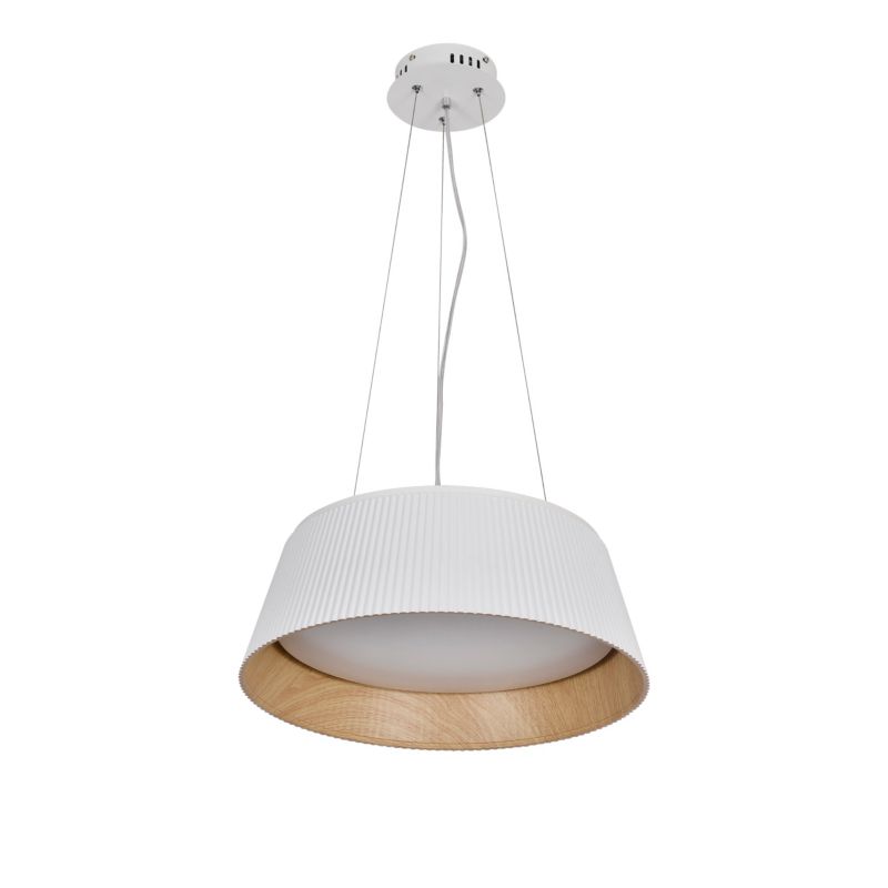 Lampa sufitowa kolor drewniany od środka Candellux Umbria biała LED 24W  4000K 550lm IP20 - 1 szt.