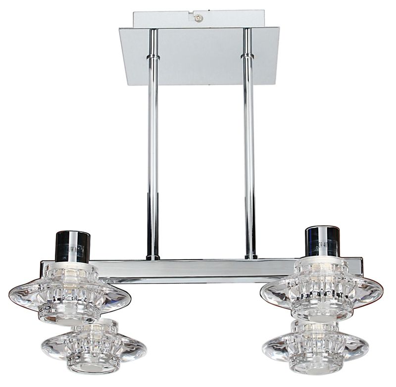 Lampa sufitowa kryształowe klosze Candellux Rastek chromowana-srebrna 4xG9x40W IP20 wym:30x35x33cm - 1 szt.