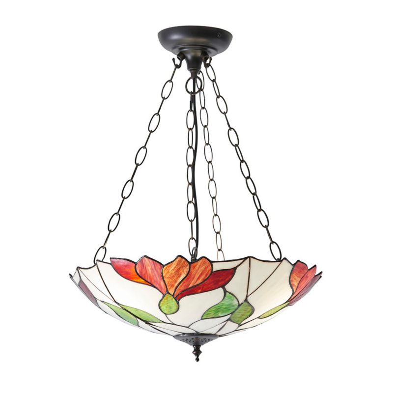 Lampa sufitowa kwiaty Tiffany BOTANICA brązowa 3xE27x40W IP20 - 1 szt