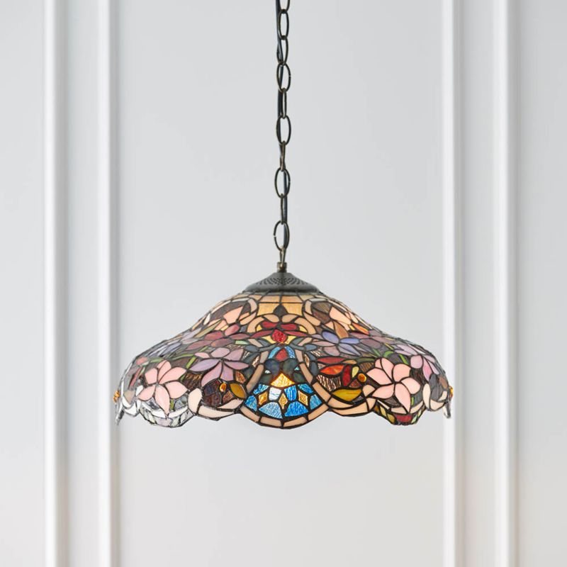 Lampa sufitowa kwiaty Tiffany SULLIVAN brązowa 1xE27x40W IP20 - 1 szt