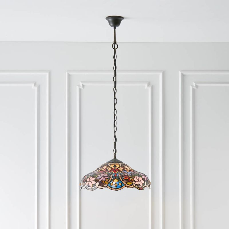 Lampa sufitowa kwiaty Tiffany SULLIVAN brązowa 1xE27x40W IP20 - 1 szt