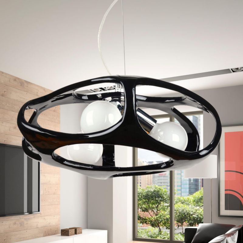 Lampa sufitowa Lampex Amano czarno-biała wym: 80 x 40 x 40 cm 3xE27 x 60W 1 szt.