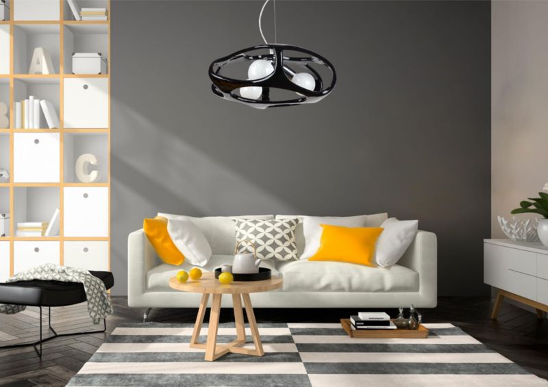 Lampa sufitowa Lampex Amano czarno-biała wym: 80 x 40 x 40 cm 3xE27 x 60W 1 szt.