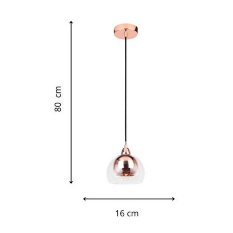 Lampa sufitowa Lampex Dex miedziano-przezroczysty wym: 80 x 16 x 16 cm 1xE14 x 40W 1 szt.