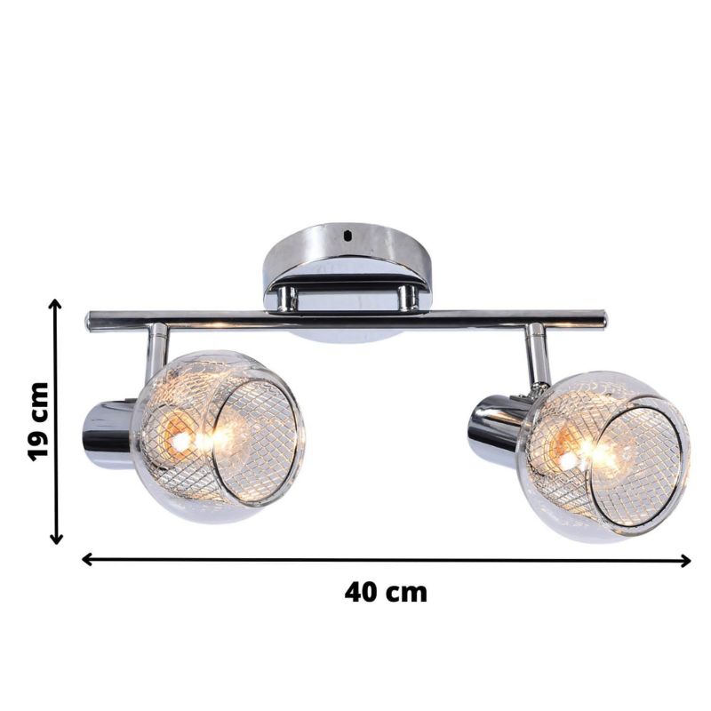 Lampa sufitowa Lampex Gavi chromowana Listwa z lampami 2 x E14 x 60W wym: 19 x  cm - 1 szt.