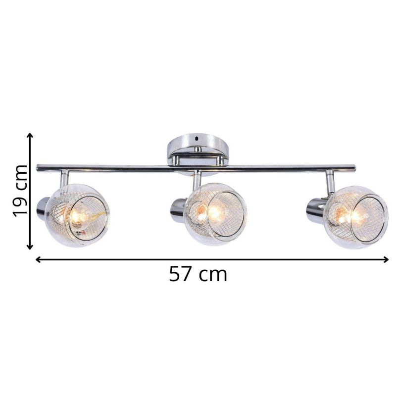 Lampa sufitowa Lampex Gavi chromowana przezroczysty wym: 19 x 57 cm 3xE14 x 60W 1 szt.