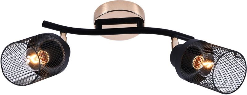Lampa sufitowa Lampex Giassi złoto-czarna Listwa z lampami 2 x E14 x 60W wym: 19,5 x  cm - 1 szt.