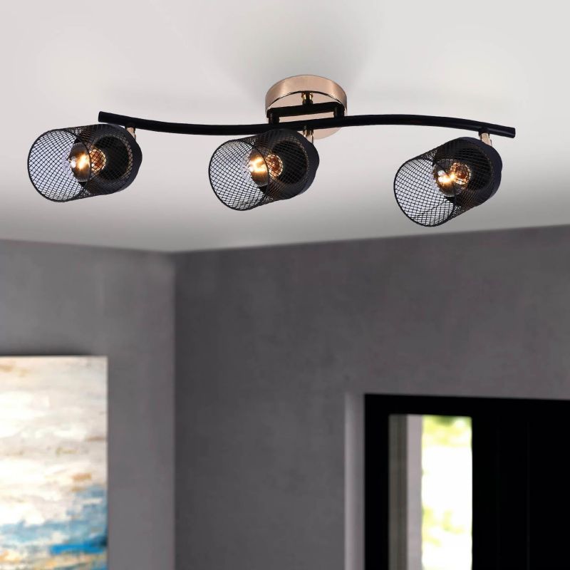 Lampa sufitowa Lampex Giassi złoto-czarna wym: 19,5 x 60 cm 3xE14 x 60W 1 szt.