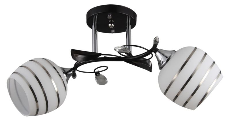 Lampa sufitowa Lampex Milton czarno-biała wym: 24 x 50 x 50 cm 2xE27 x 60W 1 szt.