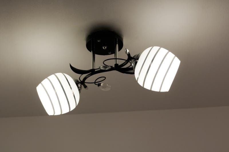 Lampa sufitowa Lampex Milton czarno-biała wym: 24 x 50 x 50 cm 2xE27 x 60W 1 szt.