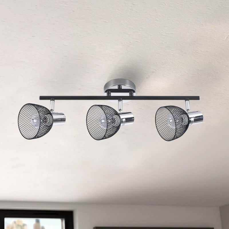 Lampa sufitowa Lampex Roni chromowana czarna wym: 19,5 x 57 cm 3xE14 x 60W 1 szt.