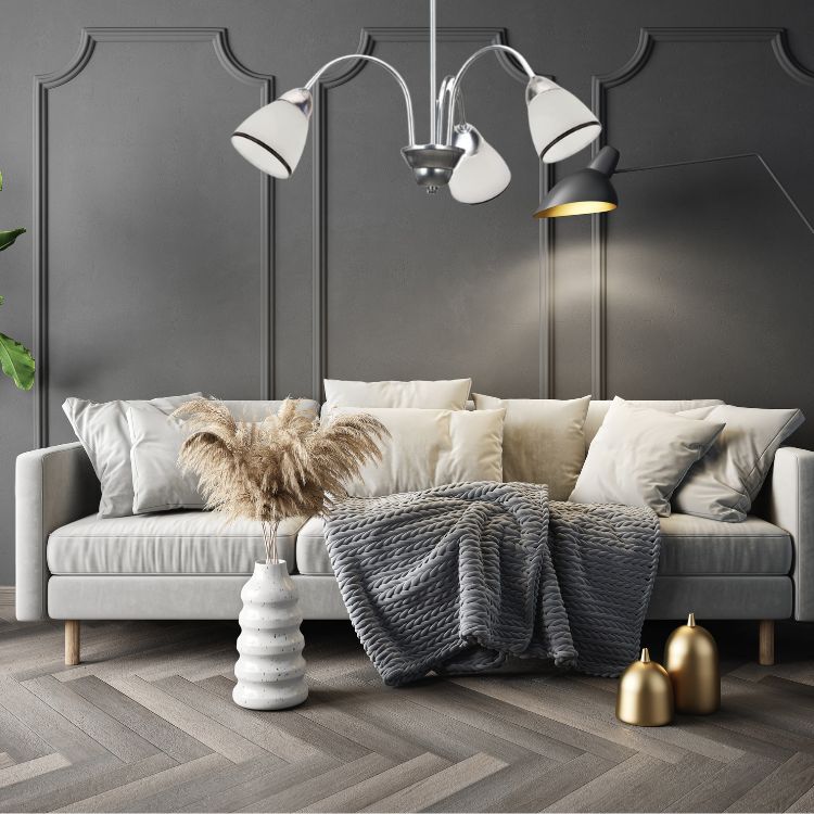 Lampa sufitowa Lampex Wezuwio srebrno-biała wym 40 x 60 x 60 cm 3xE27 x 60W 1 szt.