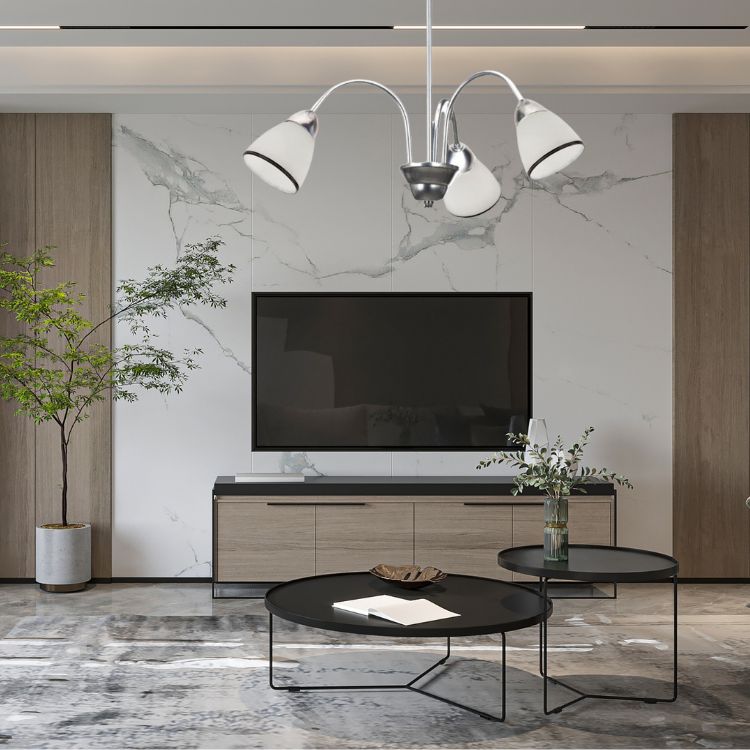 Lampa sufitowa Lampex Wezuwio srebrno-biała wym 40 x 60 x 60 cm 3xE27 x 60W 1 szt.