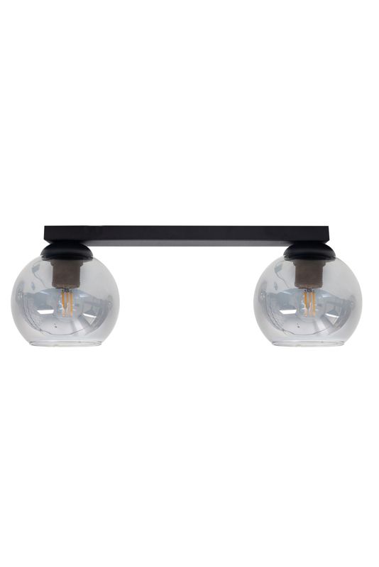 Lampa sufitowa LATIL HEXE E27 metal szkło 2 x 60W czarny H0821 1 szt.