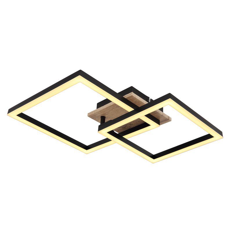 Lampa sufitowa LED 18W BOSSY 67284-18 czarna/drewno Globo Lighting 1 szt.