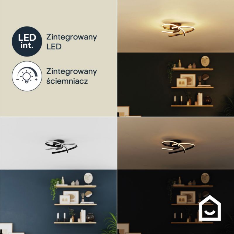 Lampa sufitowa LED GoodHome Samana 2100 lm 3000 K czarna DIM