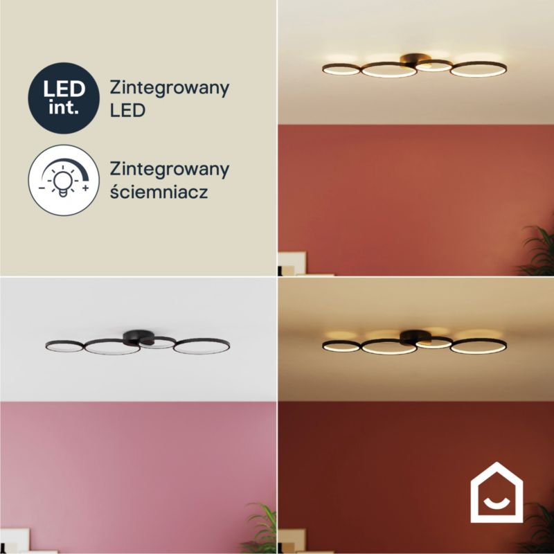 Lampa sufitowa LED GoodHome Samana 2700 lm 3000 K czarna DIM