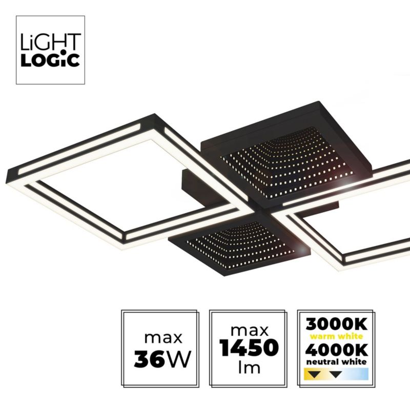 Lampa sufitowa LED plafon natynkowa LL TYRIN 3D LAMP efekt głębi 36W 1450lm (66877) 1 szt.