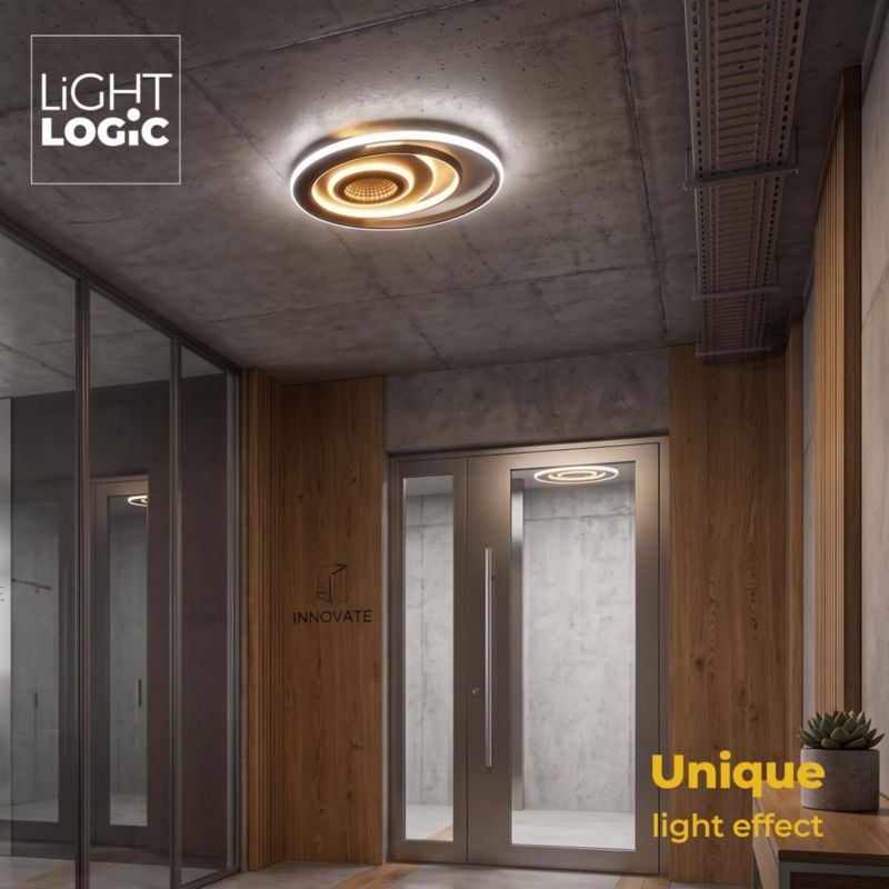 Lampa sufitowa LED plafon natynkowa okrągła LL TAVEL 3D czarna 24W 1500lm (66875) 1 szt.