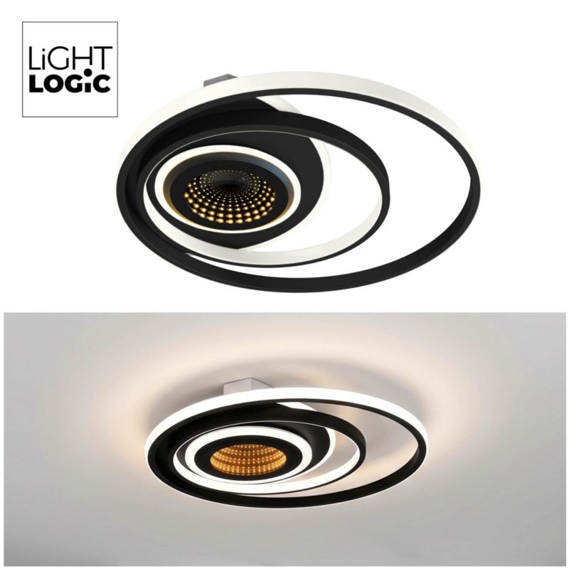 Lampa sufitowa LED plafon natynkowa okrągła LL TAVEL 3D czarna 24W 1500lm (66875) 1 szt.