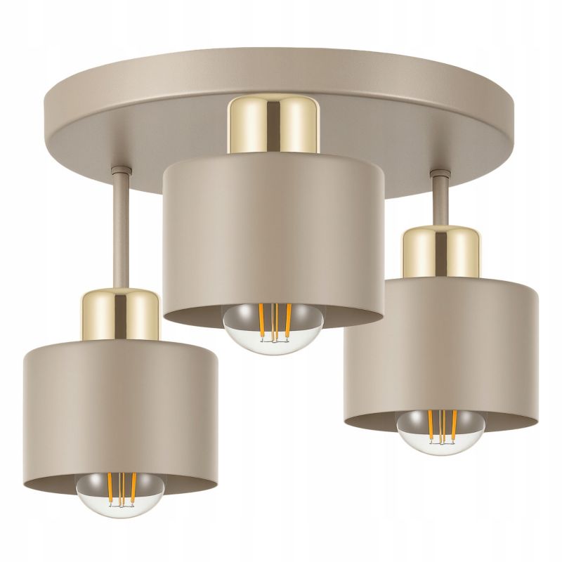 Lampa sufitowa LEDLUX wisząca  żyrandol plafon loft nowoczesna E27 beżowa 1 szt.