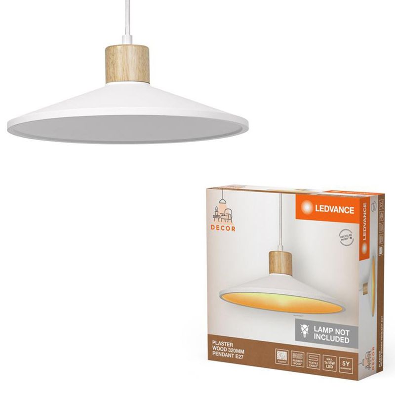 Lampa Sufitowa Ledvance Wisząca Dekoracyjna 1xE27 Zwis Biały 1 szt.